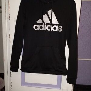 Adidas Black Sweatshirt with Metallic Logo